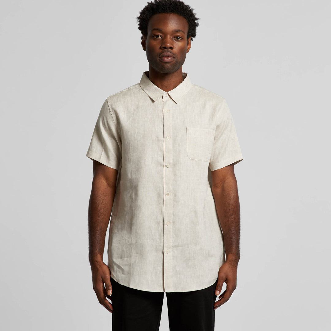 House of Uniforms The Linen Shirt | Mens | Short Sleeve AS Colour