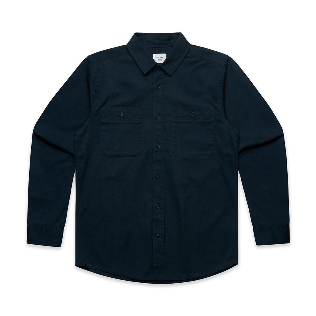 House of Uniforms The Drill Work Shirt | Mens | Long Sleeve AS Colour Navy