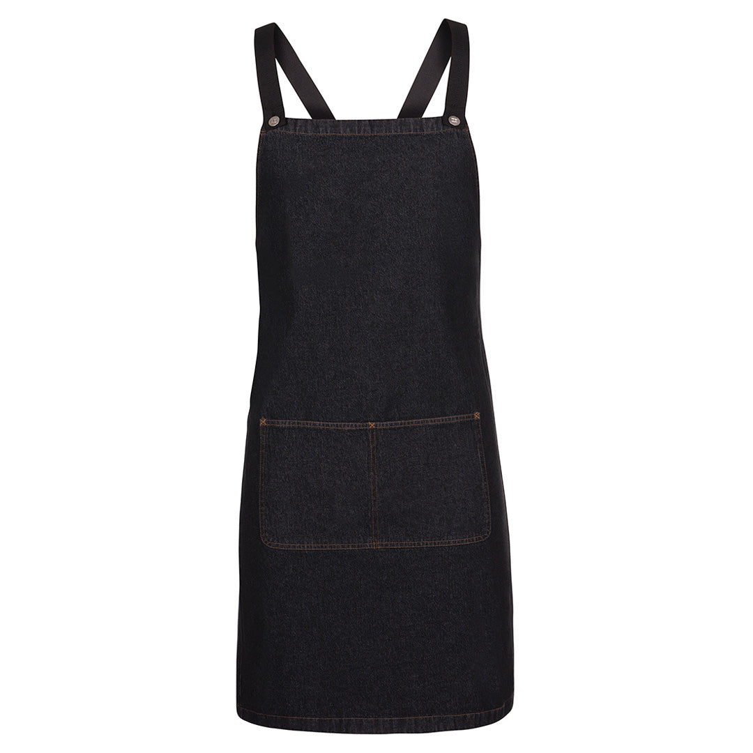 House of Uniforms The Cross Back Denim Apron | Adults Jbs Wear Black