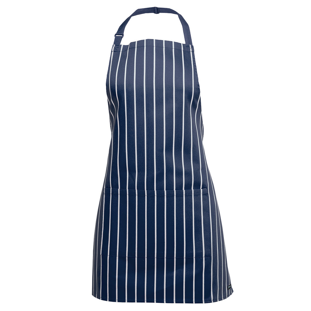 House of Uniforms The Bib Apron with Pocket | Adults Jbs Wear Navy/White