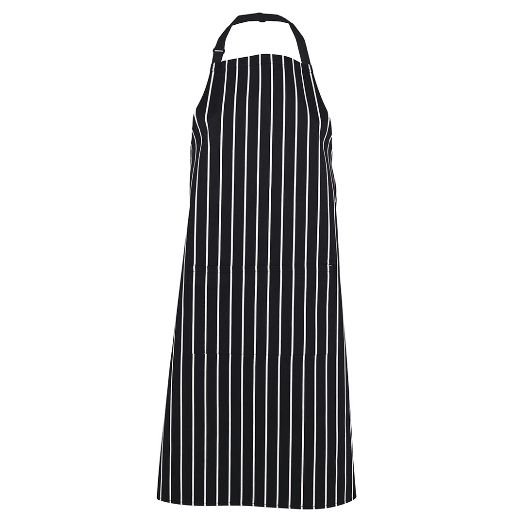 House of Uniforms The Striped Bib Apron | Adults Jbs Wear Black/White