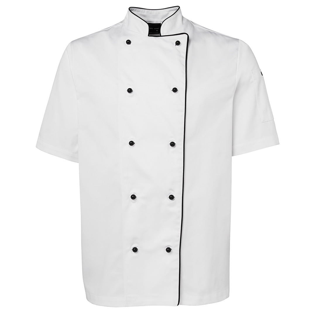 House of Uniforms The Classic Chef Jacket | Adults | Short & Long Sleeve Jbs Wear White/Black