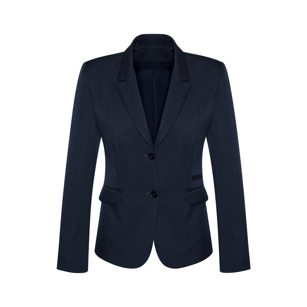 House of Uniforms The Cool Stretch 2 Button Jacket | Ladies | Mid Length Biz Corporates Navy