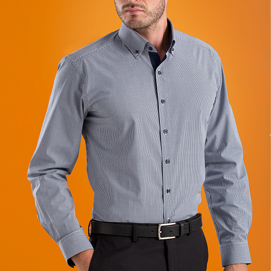 House of Uniforms The Perth Shirt | Mens | Long Sleeve John Kevin Navy