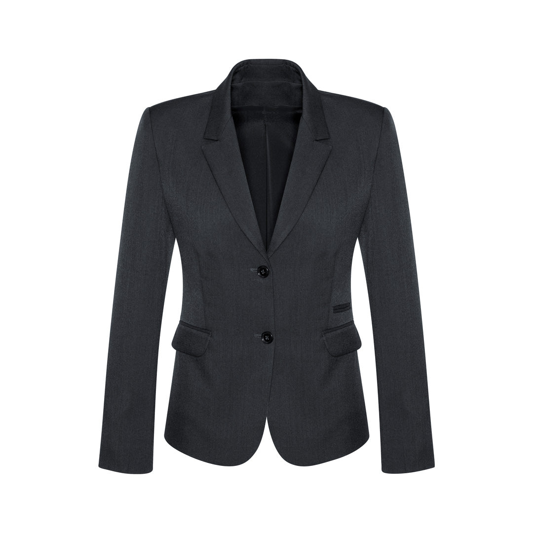 House of Uniforms The Cool Wool 2 Button Jacket | Ladies | Mid Length Biz Corporates Charcoal