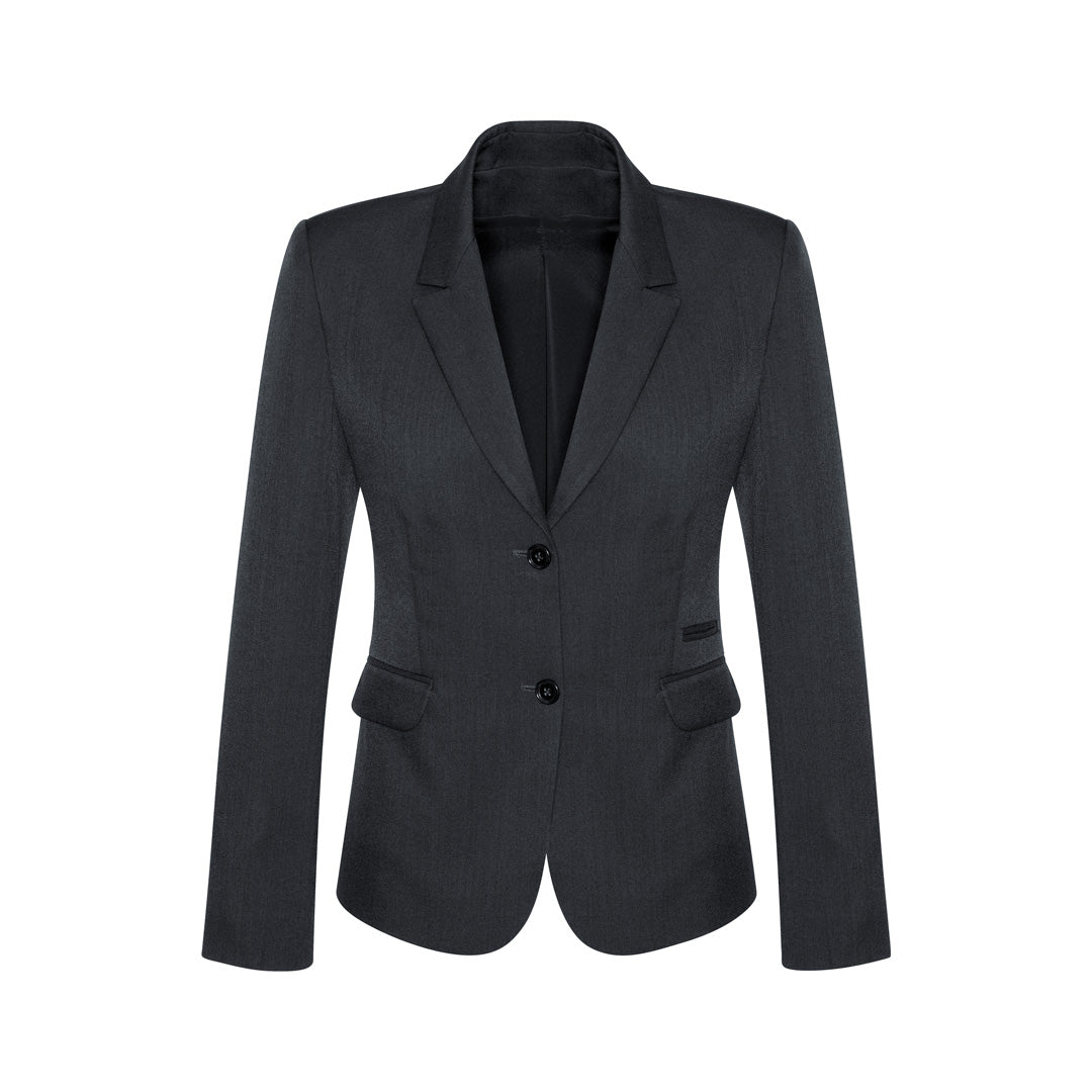 House of Uniforms The Cool Wool 2 Button Jacket | Ladies | Mid Length Biz Corporates Charcoal
