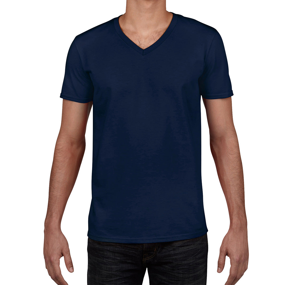 House of Uniforms The Softstyle V-Neck Tee | Adults Gildan Navy