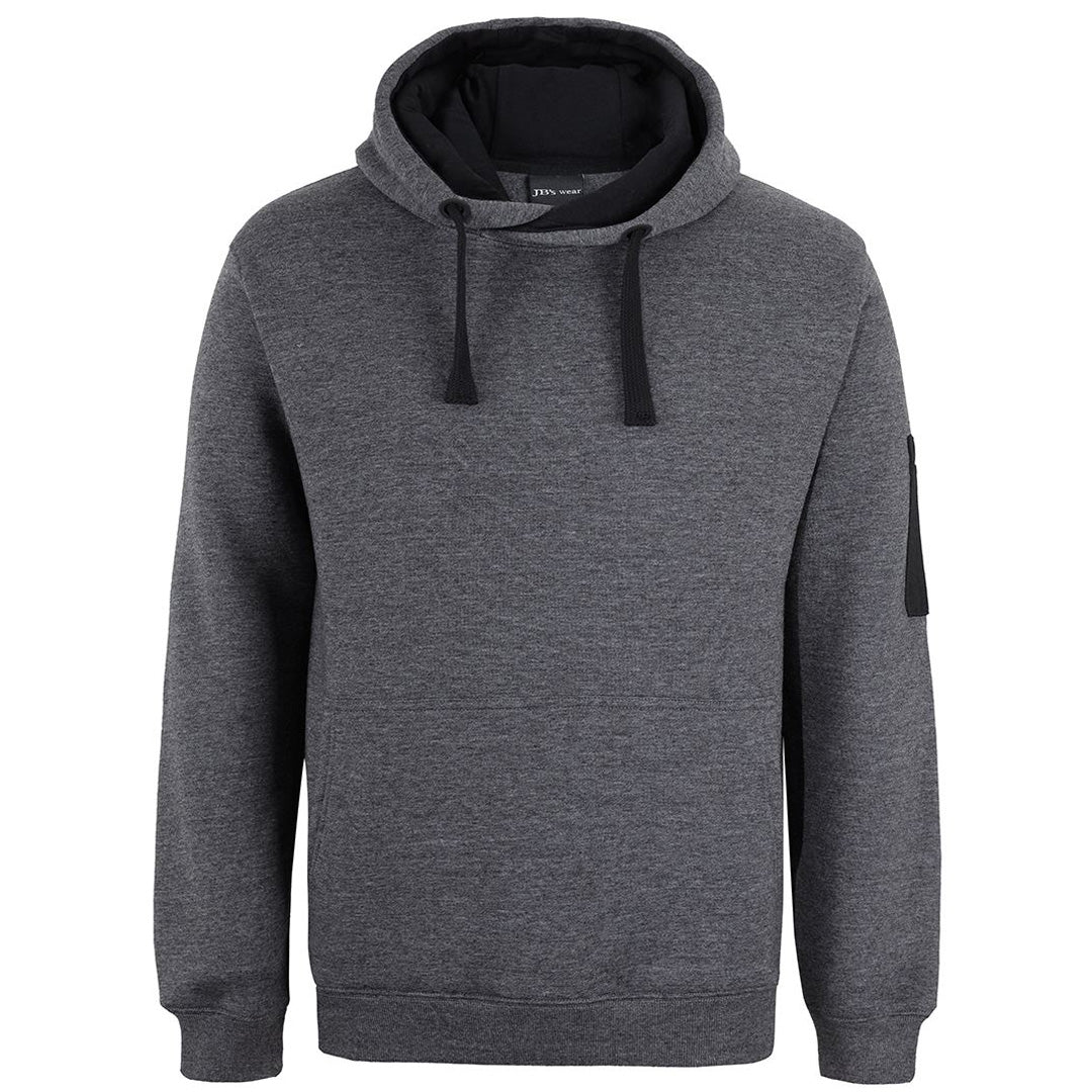 House of Uniforms The Trade Hoodie | Adults Jbs Wear Charcoal Marle/Black