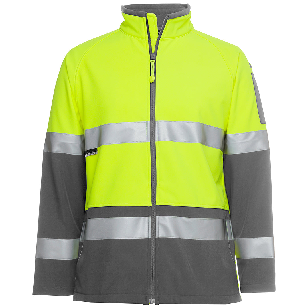 House of Uniforms The Hi Vis Soft Shell Jacket | Day Night | Adults Jbs Wear Lime/Charcoal