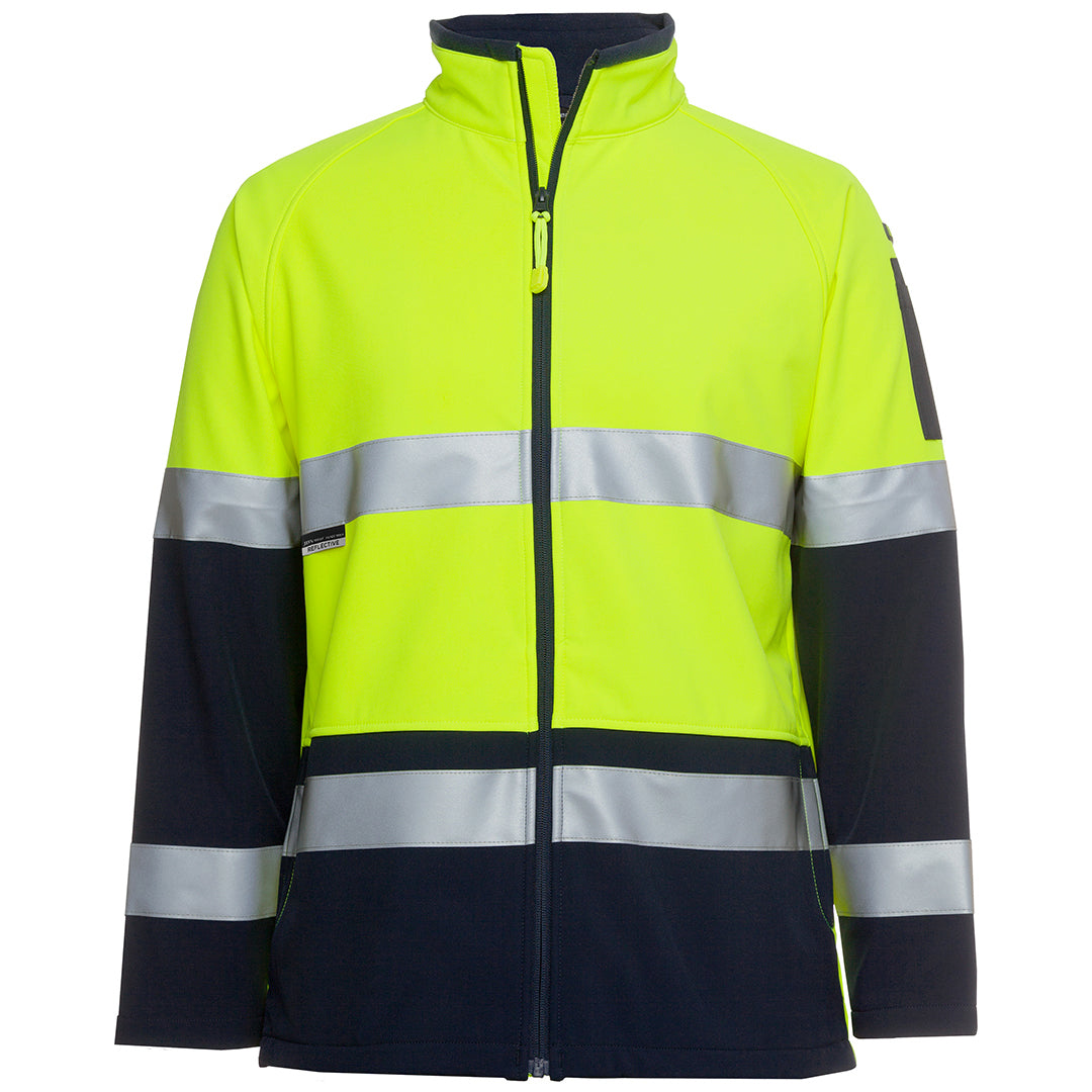 House of Uniforms The Hi Vis Soft Shell Jacket | Day Night | Adults Jbs Wear Lime/Navy