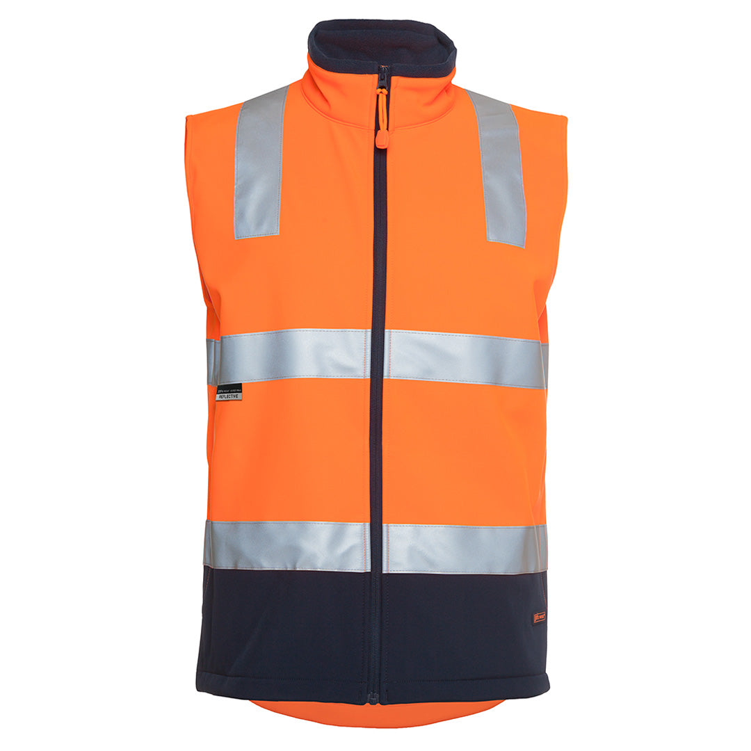 House of Uniforms The Hi Vis Soft Shell Vest | Day Night | Adults Jbs Wear Orange/Navy