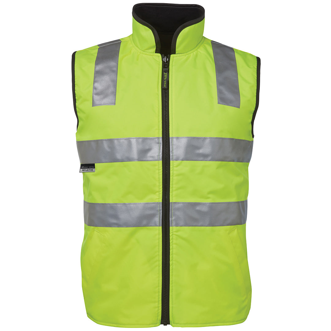 House of Uniforms The Hi Vis Reversible Vest | Day Night | Adults Jbs Wear Lime/Black