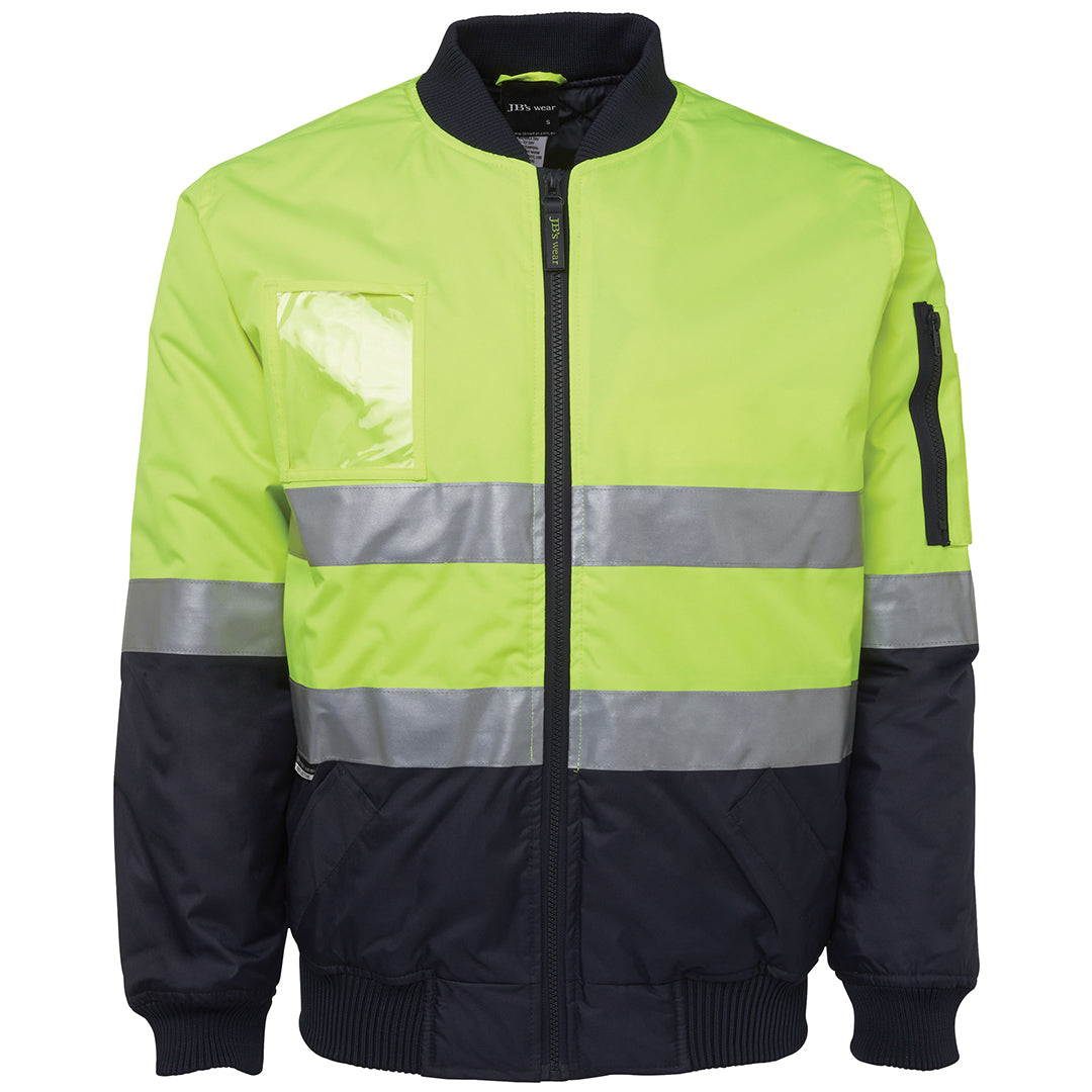House of Uniforms The Hi Vis Flying Jacket | Day Night | Adults Jbs Wear Lime/Navy