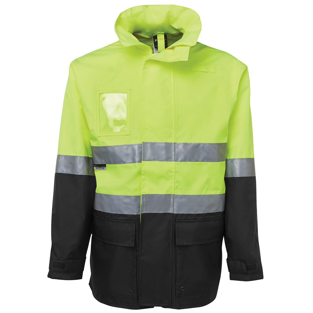 House of Uniforms The Hi Vis Long Line Jacket | Day Night | Adults Jbs Wear Lime/Black