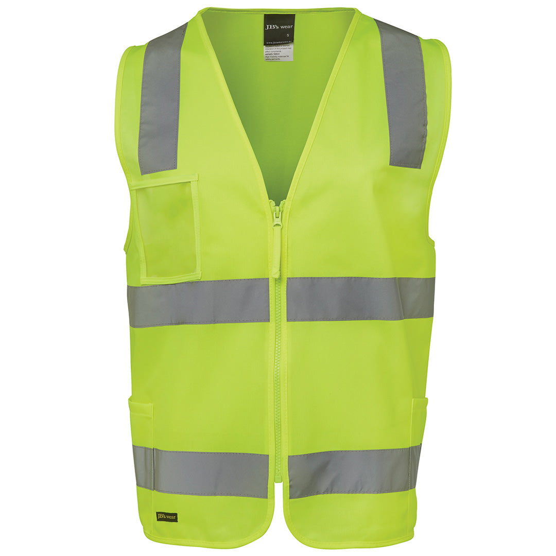 House of Uniforms The Hi Vis Day / Night Zip Safety Vest | Adults Jbs Wear Flouro Lime