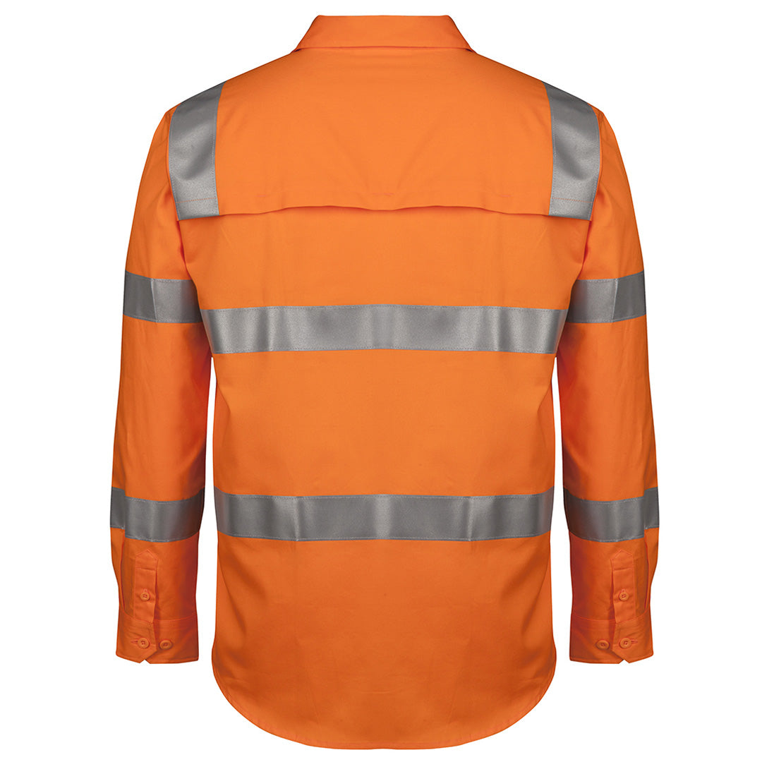 House of Uniforms The Hi Vis Day Night 150G Aust. Rail Shirt | Long Sleeve | Adults Jbs Wear