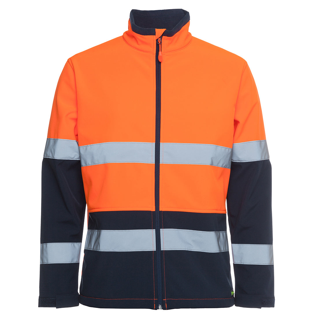 House of Uniforms The Hi Vis Soft Shell Jacket | Day Night | Adults Jbs Wear Orange/Navy