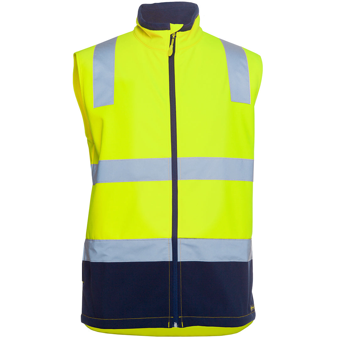 House of Uniforms The Hi Vis Soft Shell Vest | Day Night | Adults Jbs Wear Lime/Navy