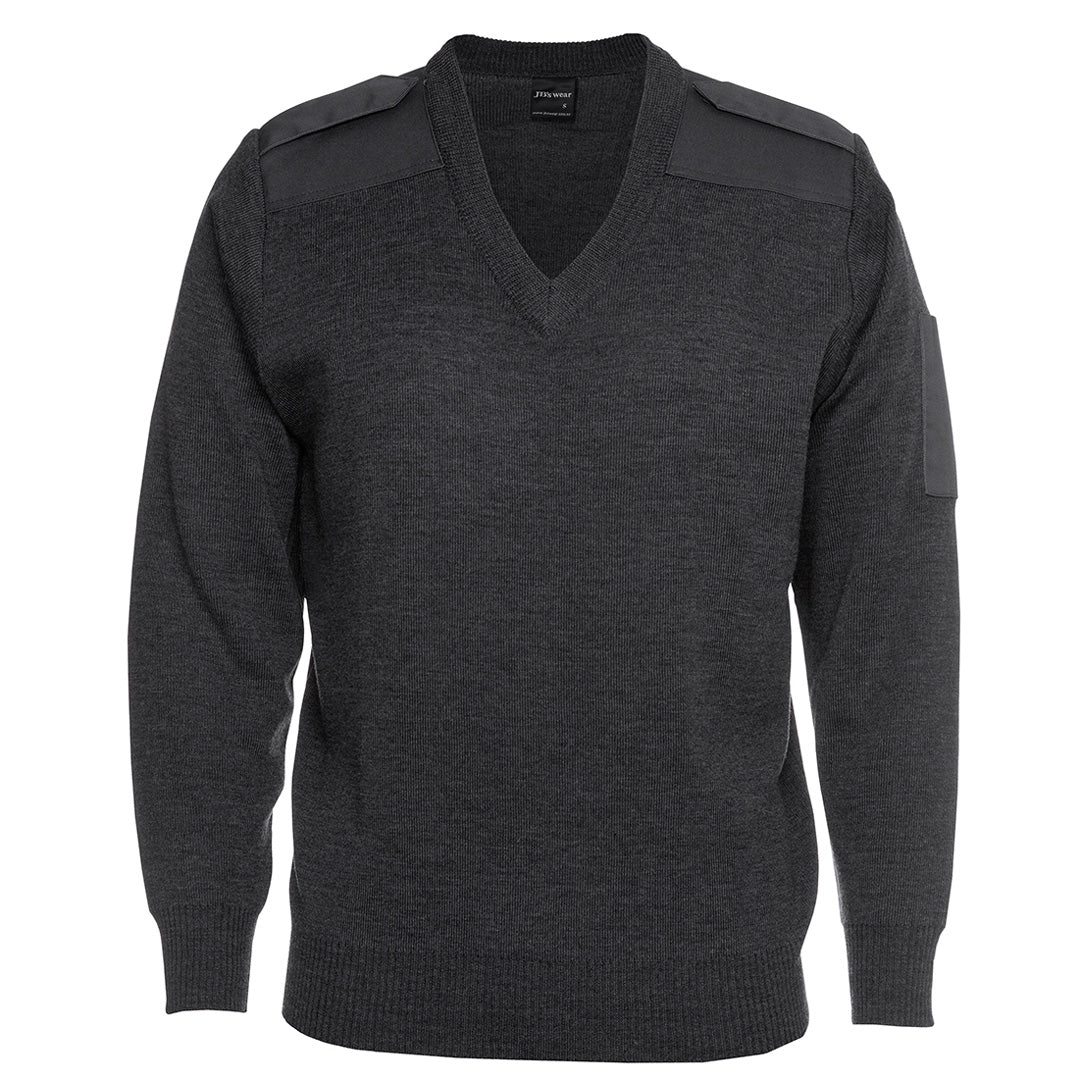 House of Uniforms The Epaulette Jumper | Adults Jbs Wear Charcoal