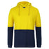 House of Uniforms The Hi Vis Hooded Tee | Long Sleeve | Adults Jbs Wear Yellow/Navy
