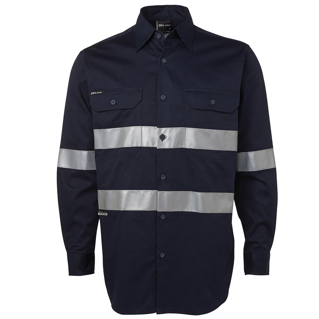 House of Uniforms The 190g Work Shirt with Tape | Long Sleeve | Adults Jbs Wear Navy