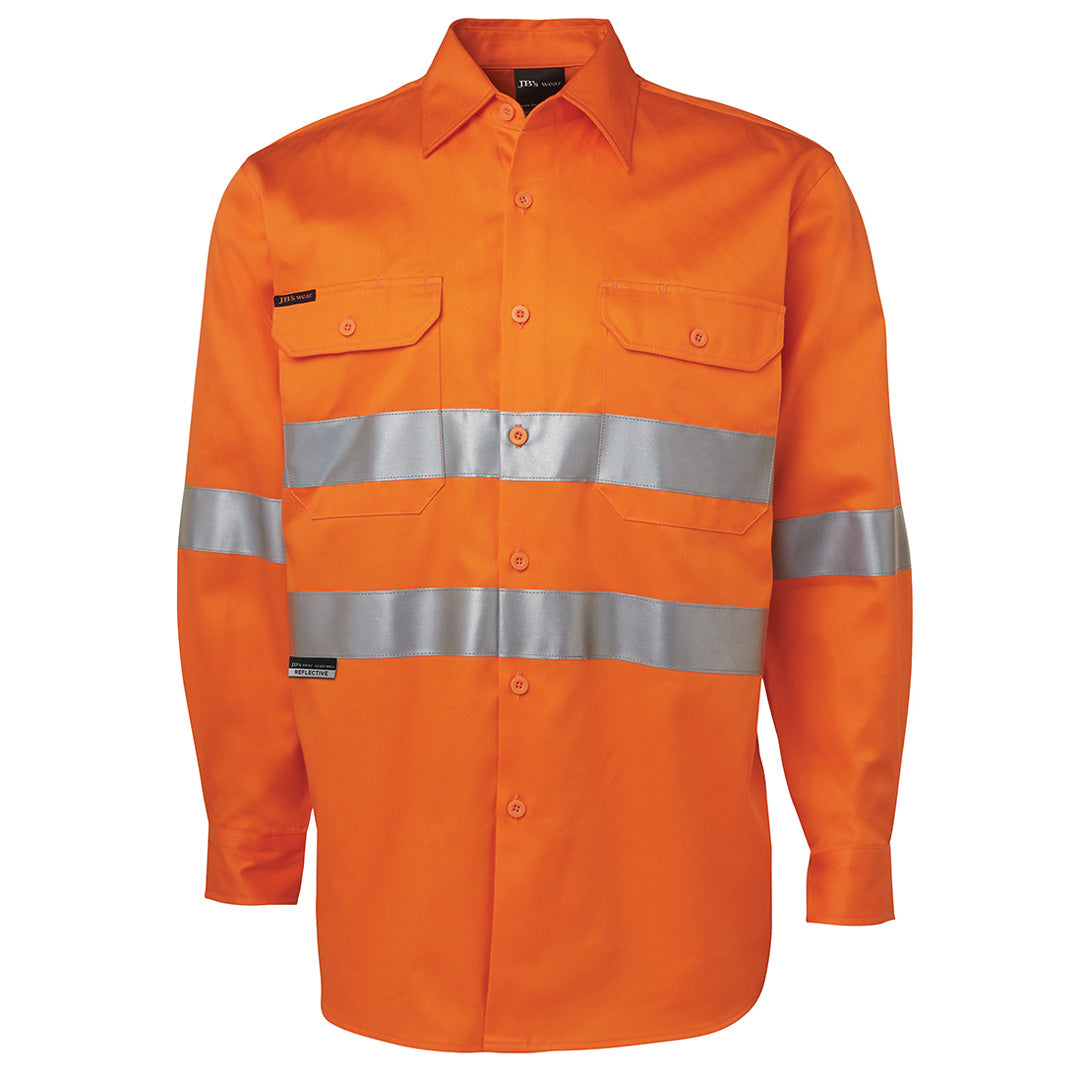 House of Uniforms The 190g Work Shirt with Tape | Long Sleeve | Adults Jbs Wear Orange