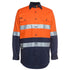 House of Uniforms The Hi Vis Day Night 190G Work Shirt | Long Sleeve | Adults Jbs Wear Orange/Navy