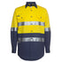 House of Uniforms The Hi Vis Day Night 190G Work Shirt | Long Sleeve | Adults Jbs Wear Yellow/Navy