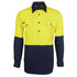 House of Uniforms The Closed Front Hi Vis 190G Work Shirt | Long Sleeve | Adults Jbs Wear Yellow/Navy