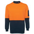 House of Uniforms The Classic Hi Vis Crew Jumper | Adults Jbs Wear Orange/Navy