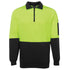 House of Uniforms The Classic Hi Vis Half Zip Fleece Jumper | Adults Jbs Wear Lime/Black