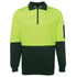 House of Uniforms The Classic Hi Vis Half Zip Fleece Jumper | Adults Jbs Wear Lime/Bottle