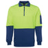House of Uniforms The Classic Hi Vis Half Zip Fleece Jumper | Adults Jbs Wear Lime/Royal