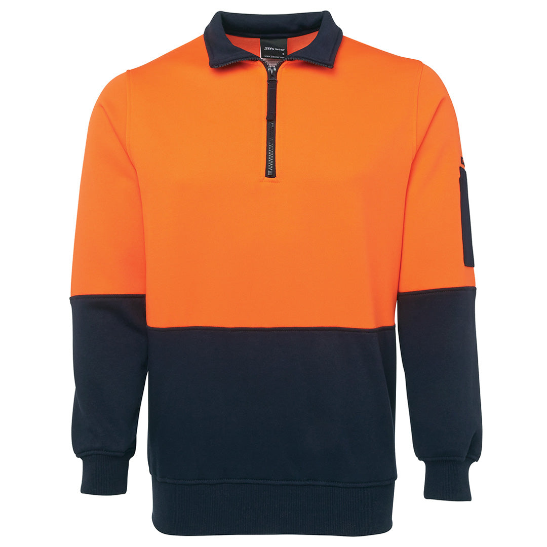 House of Uniforms The Classic Hi Vis Half Zip Fleece Jumper | Adults Jbs Wear