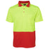 House of Uniforms The Non Cuff Hi Vis Polo | Mens | Short Sleeve Jbs Wear Lime/Red