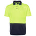 House of Uniforms The Non Cuff Hi Vis Polo | Mens | Short Sleeve Jbs Wear Lime/Navy