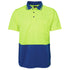 House of Uniforms The Non Cuff Hi Vis Polo | Mens | Short Sleeve Jbs Wear Lime/Royal