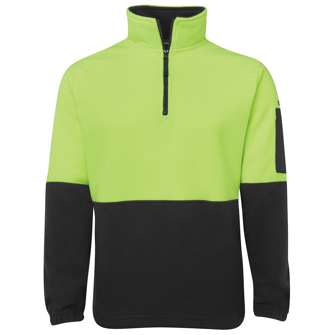 House of Uniforms The Classic Hi Vis Polar Fleece Jumper | Adults Jbs Wear Lime/Black