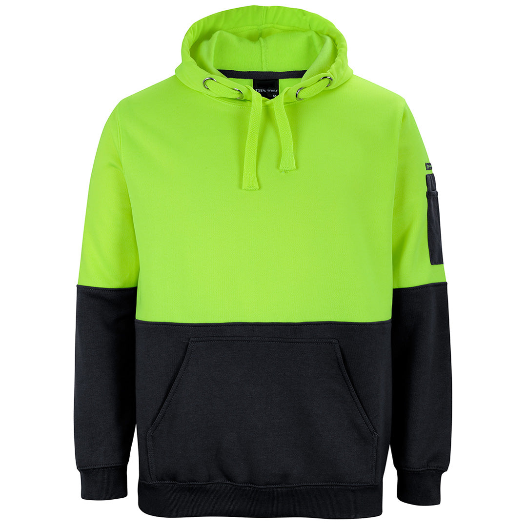 House of Uniforms The Hi Vis Pull Over Hoodie | Adults Jbs Wear Lime/Black