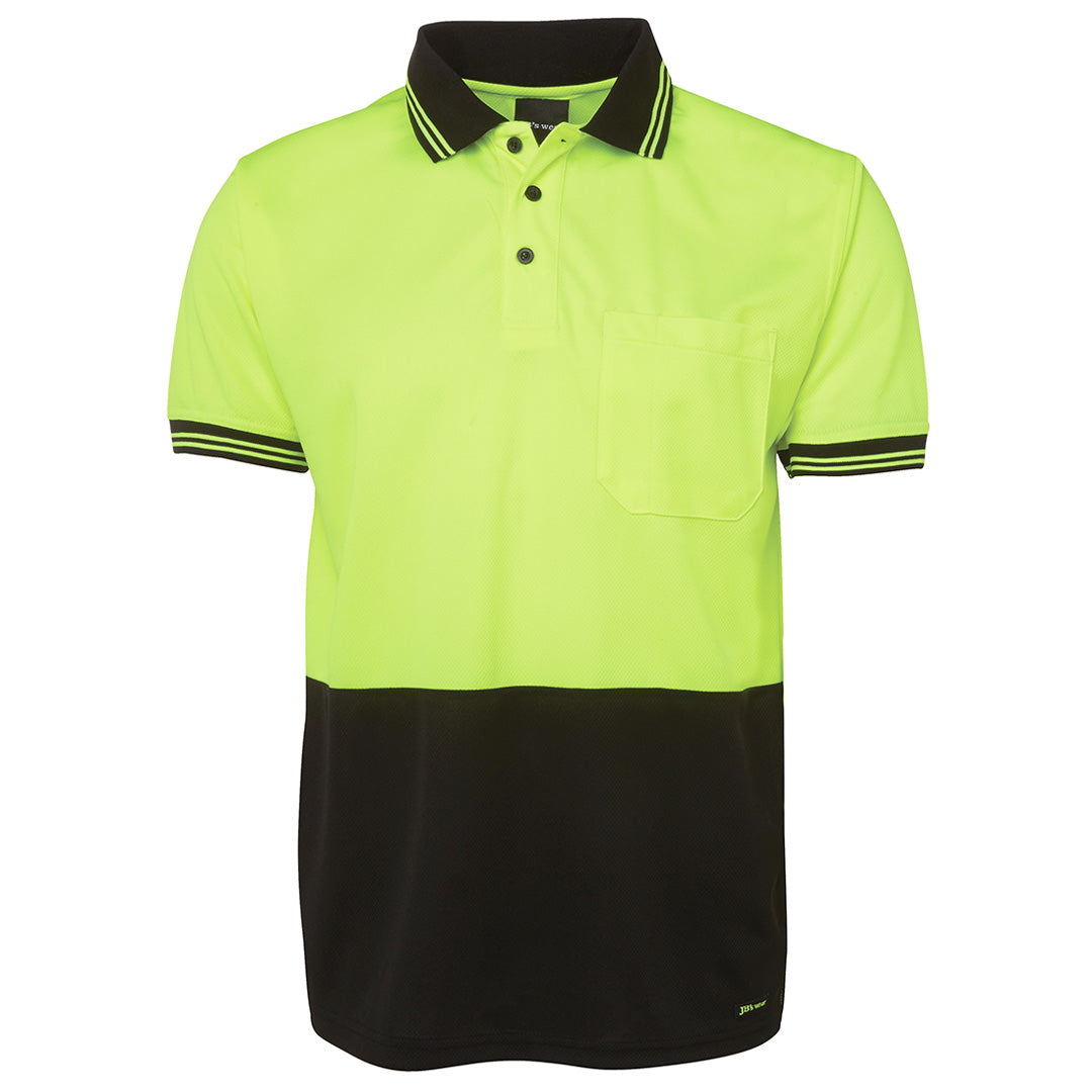 House of Uniforms The Traditional Hi Vis Polo | Short Sleeve | Adults Jbs Wear Lime/Black