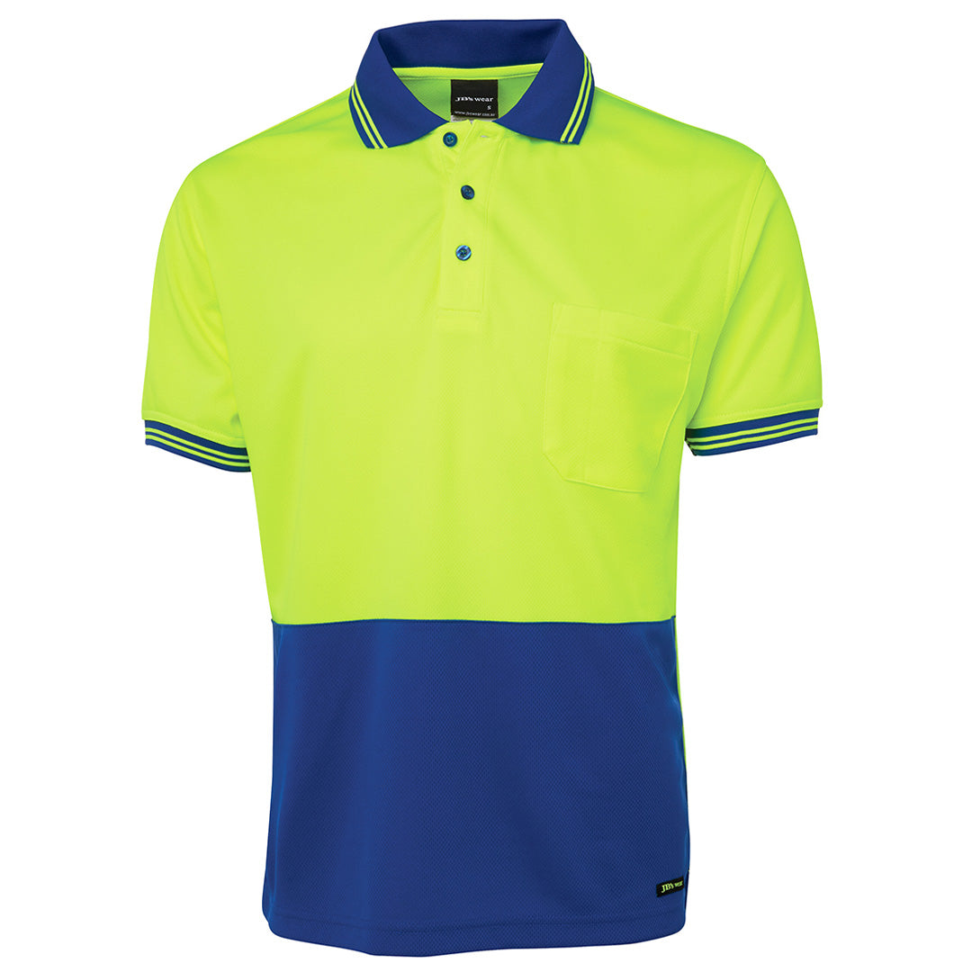 House of Uniforms The Traditional Hi Vis Polo | Short Sleeve | Adults Jbs Wear Lime/Royal