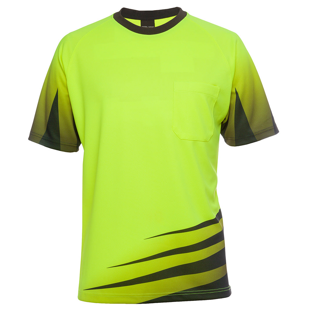 House of Uniforms The Hi Vis Rippa Sub Tee | Short Sleeve | Adults Jbs Wear Lime/Black