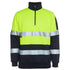 House of Uniforms The Hi Vis Day / Night Biomotion Half Zip Fleece Jumper | Adults Jbs Wear Lime/Navy