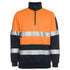 House of Uniforms The Hi Vis Day / Night Biomotion Half Zip Fleece Jumper | Adults Jbs Wear Orange/Navy