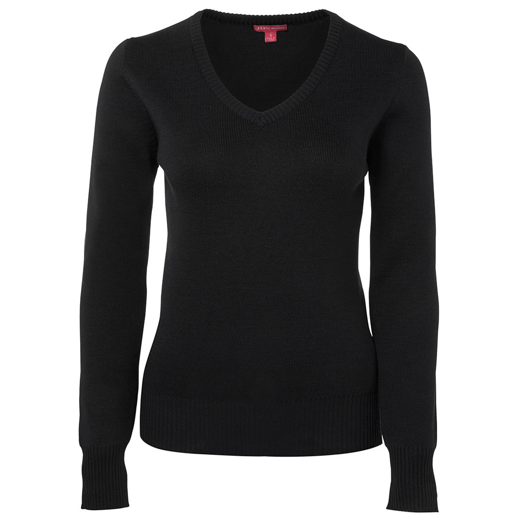 House of Uniforms The V Neck Woolmix Jumper | Ladies Jbs Wear Black