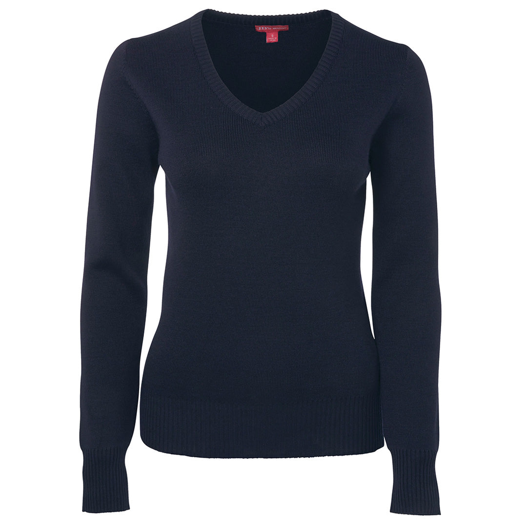 House of Uniforms The V Neck Woolmix Jumper | Ladies Jbs Wear Navy