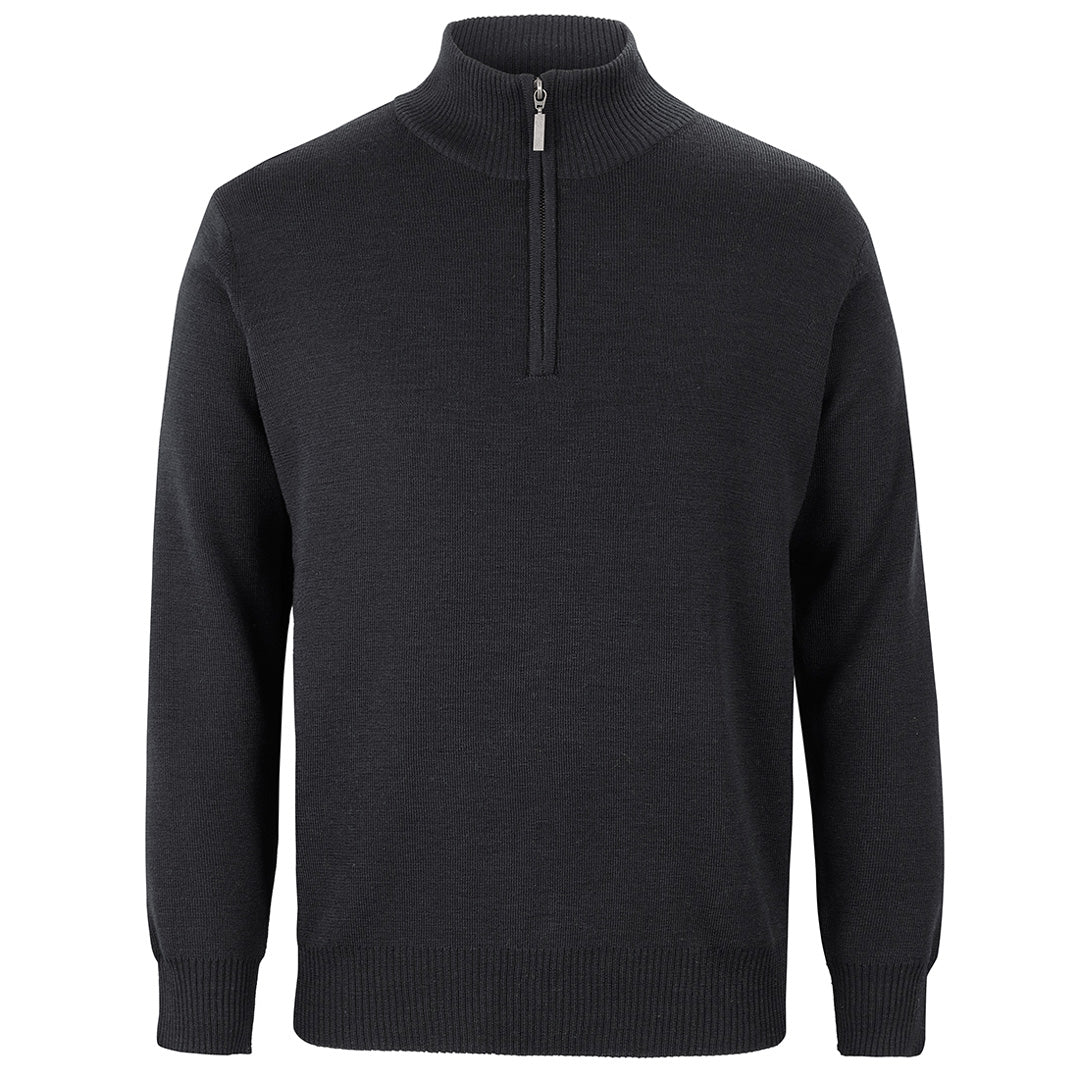House of Uniforms The Corporate 1/2 Zip Woolmix Jumper | Mens Jbs Wear Black