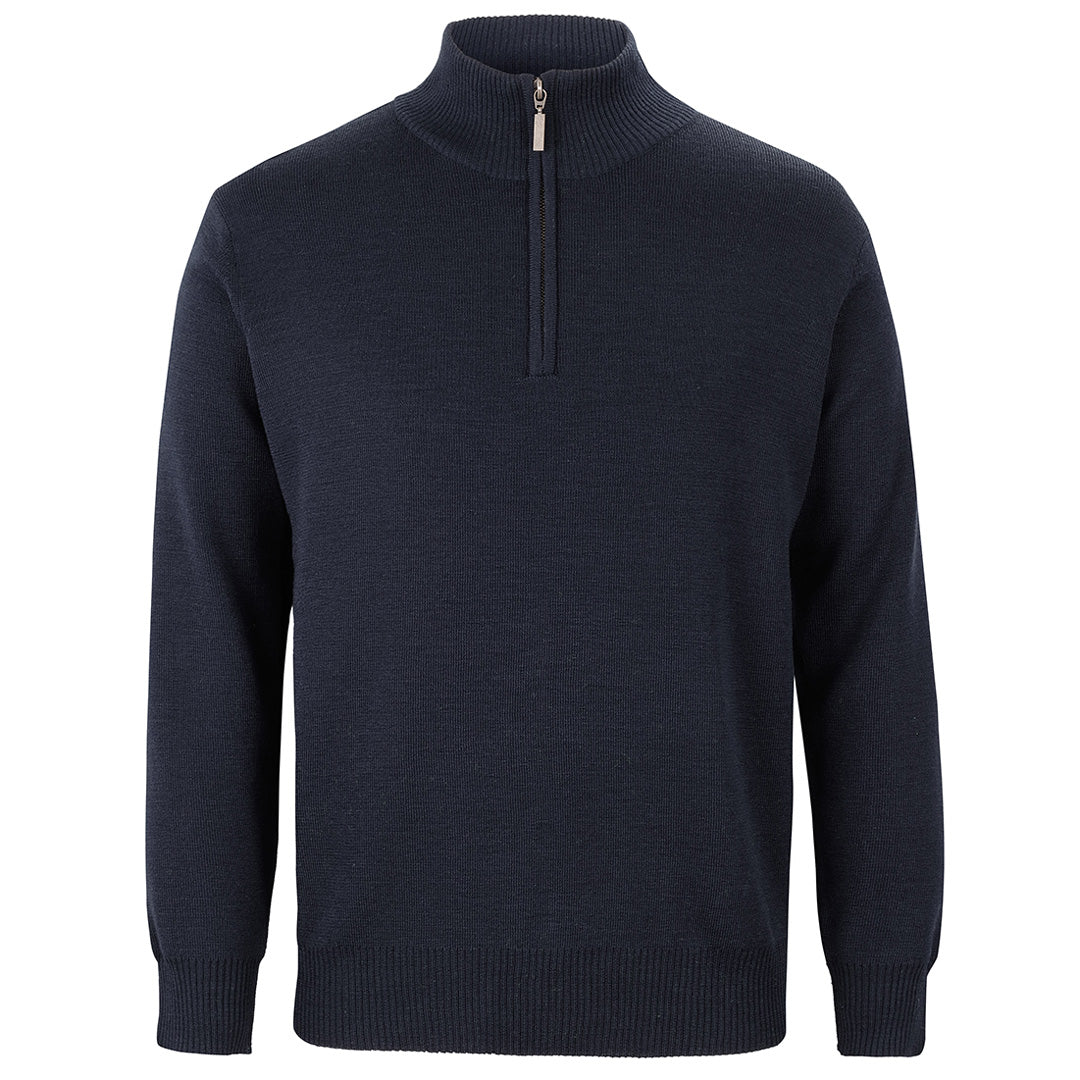 House of Uniforms The Corporate 1/2 Zip Woolmix Jumper | Mens Jbs Wear Navy