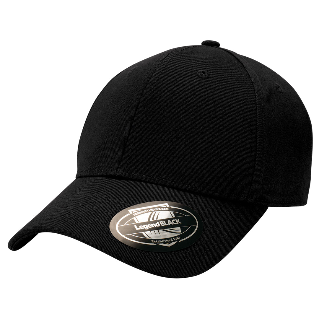 House of Uniforms The Staple Cap | 6 Panel Legend Black Black