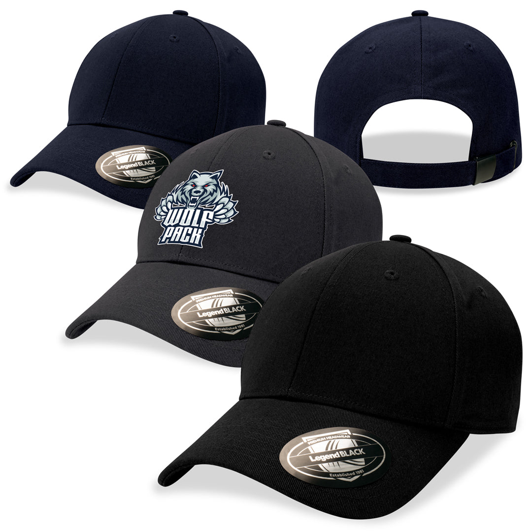 House of Uniforms The Staple Cap | 6 Panel Legend Black